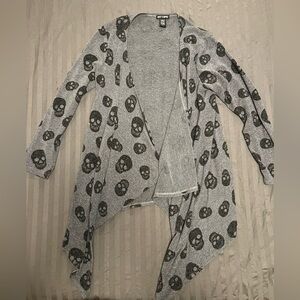 Gray Skull Pattern Women's Sweater